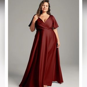 Bridesmaid Dress, Size 18, Burgundy